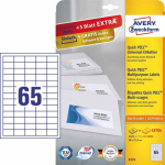 Avery Zweckform Universal labels for general use, 38 x 21.2mm, White, do Printer, 1950 sztuk -6121