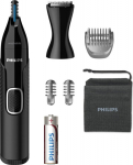 Philips Nose and ear trimmer NT5650/16 100% waterproof, AA-battery included, , precision comb, 2 eyebrow combs 3mm/5mm, on/off button, black