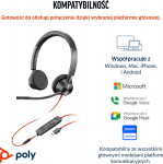 Poly Headphones HP Blackwire 3325 Stereo Microsoft Teams Certified USB-C Headset +3.5mm Plug +USB-C/A Adapter