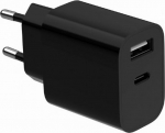 Gembird 2-port universal USB charger (A+C), 2.4 A | TA-UC-2AC12-01-BK