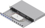 EasyLan Fiber optic cable box - grade C - front - Rack mountable - LC Duplex x 6 - Grau, RAL 7035 - 1U - 48.3 cm (19")
