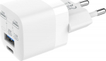 Vision - power adapter - 30 Watt - 3 A - QC 3.0 - 2 output contacts (USB-C, USB) - vit - Europa
