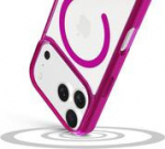 Cellularline Iconic Mag - iPhone 17 Pro Max Transparent case with colored edges, compatible with the Magsafe ecosystem, Cover, Apple, iPhone 17 Pro Max, 17.5 cm (6.9"), Pink, Transparent