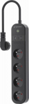 GEMBIRD Tuya intelligent power strip 4xFR 2xUSB-A 1xUSB-C Czarna