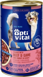 OPTIVITAL Chunks with beef, game and carrots in gravy - wet dog food - 1250g