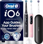 Oral-B iO6 electric toothbrush, black and pink + travel case