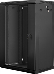 Lanberg Wall-mounted cabinet installation 19 cali 18U 600X450mm czarna (drzwi szklane)