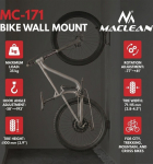 Maclean Wall-Mounted Bike Rack / Hanger, max. load 35 kg, adjustable tilt angle, steel, MC-171