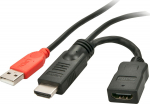 LINDY Power Supply Adapter HDMI M/F USB Typ A 0.15m