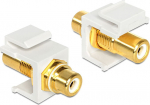 Delock Keystone module RCA female > RCA female gold plated white