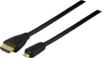 Valueline Kaabel HDMI A otsik - HDMI micro otsik must 1.5m, bulk