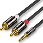 Cable 2xRCA - 3.5mm plugs 3m black AV116 UGREEN