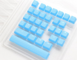 Ducky Rubber Keycap Set, 31 Tasten, Double shot, gummiert, f&uuml;r Backlight - blue
