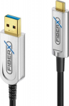 PureLink FiberX FX-I630-010 - 10 m - USB C - USB A - USB 3.2 Gen 1 (3.1 Gen 1) - 10000 Mbit/s - Schwarz - Silber