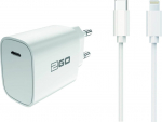 2GO Ladeger&auml;t 20W 1x USB-C with. Kabel USB-C on lightn.wei&szlig;
