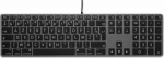 Keyboard LMP Large Font USB Keyboard 110 keys wired USB keyboard with 2x USB and aluminum upper cover - French AZERTY - space gray
