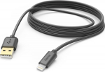 Hama 00201582, 3 m, Lightning, USB A, Male, Male, Schwarz
