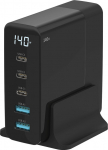 Sitecom Netzteil - GaN, with LED display - 140 Watt - 5 A - PD - 5 Ausgabeanschlussstellen (2 x 9-polige USB Typ A, 3 x USB-C)