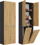 Topeshop NEL 2K DD ANT/ART KP bathroom storage cabinet Graphite, Oak