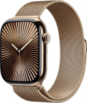 Apple Watch Series 10 GPS + Cellular 46mm Gold Titanium Case with Gold Milanese Band - M/L (MX003QF/A)