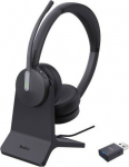 Headphones Yealink WH64 Hybird Dual with Charging Stand Teams Headset Wireless Headband Office/call center USB Type-C Bluetooth Charging stand Black