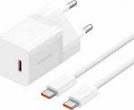 Loader Baseus GaN5 mini 1C 30W EU+kabel USB-C (moon white)