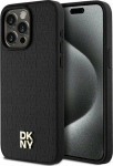 DKNY DKNY DKHMP15XPSHRPSK iPhone 15 Pro Max 6.7'' czarny/black hardcase Leather Monogram Pattern Metal Logo MagSafe
