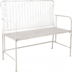 Bench JASMINE 103x50xH93cm, antique white metal