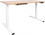 Desk ERGO with 1 motor 120x60xH73-121cm, oak/white