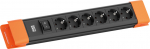 Bachmann CONNECTUS 6xCEE7/3 1xSchalter 2.0m CEE7/7 Schwarz/Orange