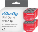 Shelly 1PM Gen4 4-pack - relay switch with power metering 1x 16A (WiFi, Bluetooth, Zigbee, Matter)