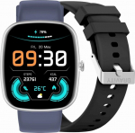 GRAVITY GT18-6 Smartwatch for Men with Silicone Strap + Navy Strap / black