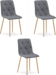 Leobert Krzesło LIBRA - dark gray fabric / wood color legs x 3