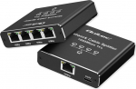 Qoltec Splitter Ethernet mini SWITCH 1x4 RJ45 | 1000Mb/s | USB-C | Aluminium
