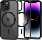 Kaitse&uuml;mbris Magmat MagSafe, Apple iPhone 13 mini / iPhone 12 mini, l&auml;bipaistev musta &auml;&auml;rega, MagSafe &uuml;hilduv, Tech-Protect