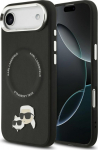 Karl Lagerfeld PU Karl and Choupette Heads Pins MagSafe Case for iPhone Air / Black