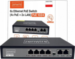 Zenwire Switch Power Supply Splitter POE LAN 8 Ports 6 Ethernet RJ45 100Mbps Kamer