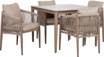 Garden furniture set MEDINA table and 4 chairs, beige