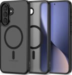 Kaitse&uuml;mbris Magmat MagSafe, Samsung Galaxy A57 5G, matt l&auml;bipaistev musta &auml;&auml;rega, Qi2/MagSafe &uuml;hilduv, Tech-Protect