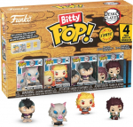 Funko Bitty Pop! 4-Pack: Demon Slayer- Inosuke Hashibira - Kyojuro Rengoku - Genya Shinazugawa - Tanjiro with Noodles* Vinyl Figures