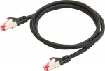 PYTHON Series Patchkabel mit Rastnasenschutz (RNS) And nylon braid - Cat. 6 - S/FTP - PiMF - PVC - 250MHz - OFC - schwarz - 15m