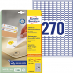 Sticker label AVERY Zweckform 17.8X10mm on 270 sheets, 25 sheets removable (L4730REV-25)