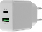 Insmat travel charger - power adapter - 20 Watt - 3 A - PD 3.0, QC 3.0 - 2 output contacts (USB, USB-C) - for Apple 10.2-inch iPad (8:e generation), 10.9-inch iPad Air (4:e generation, 5:e generation)