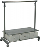 Clothes hanger trolley FORD 94x42xH93.5-168cm, silver