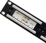 Qoltec 54475 - Patch panel RACK | 24 ports | kat.5E UTP | Czarny