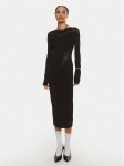 Patrizia Pepe Kootud kleit 8A1348 K195 K103 Must Slim Fit