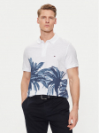 Tommy Hilfiger Polo s&auml;rk Palm Print MW0MW34758 Valge Regular Fit
