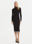 KARL LAGERFELD Kootud kleit A4W13028 Must Slim Fit