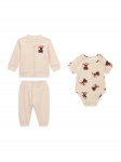 Guess Komplekti kuuluvad pluus, bodi ja dressip&uuml;ksid H6RW02 KA6W4 Beež Regular Fit