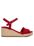 Tommy Hilfiger Sandaalid Mid Woven Wedge Espad Fringe FW0FW09470 Punane